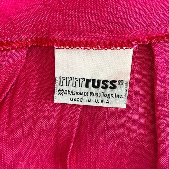Vintage Russ Pleated Midi Skirt Size 8 (READ) Fuchsia Pink 1 Pocket Made in USA - Picture 5 of 5